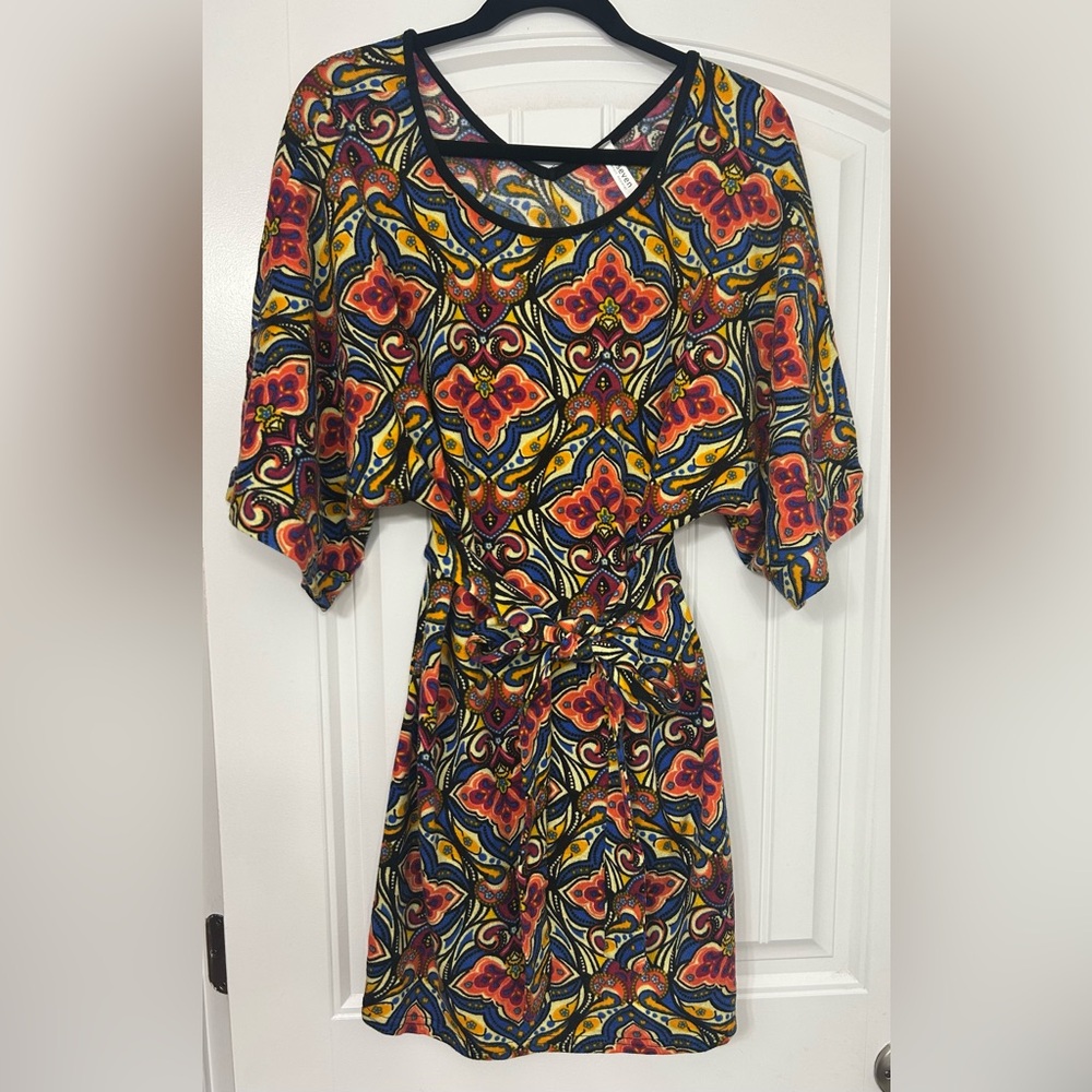 24/7 Comfort Apparel Multicolor Paisley Knit dress size L